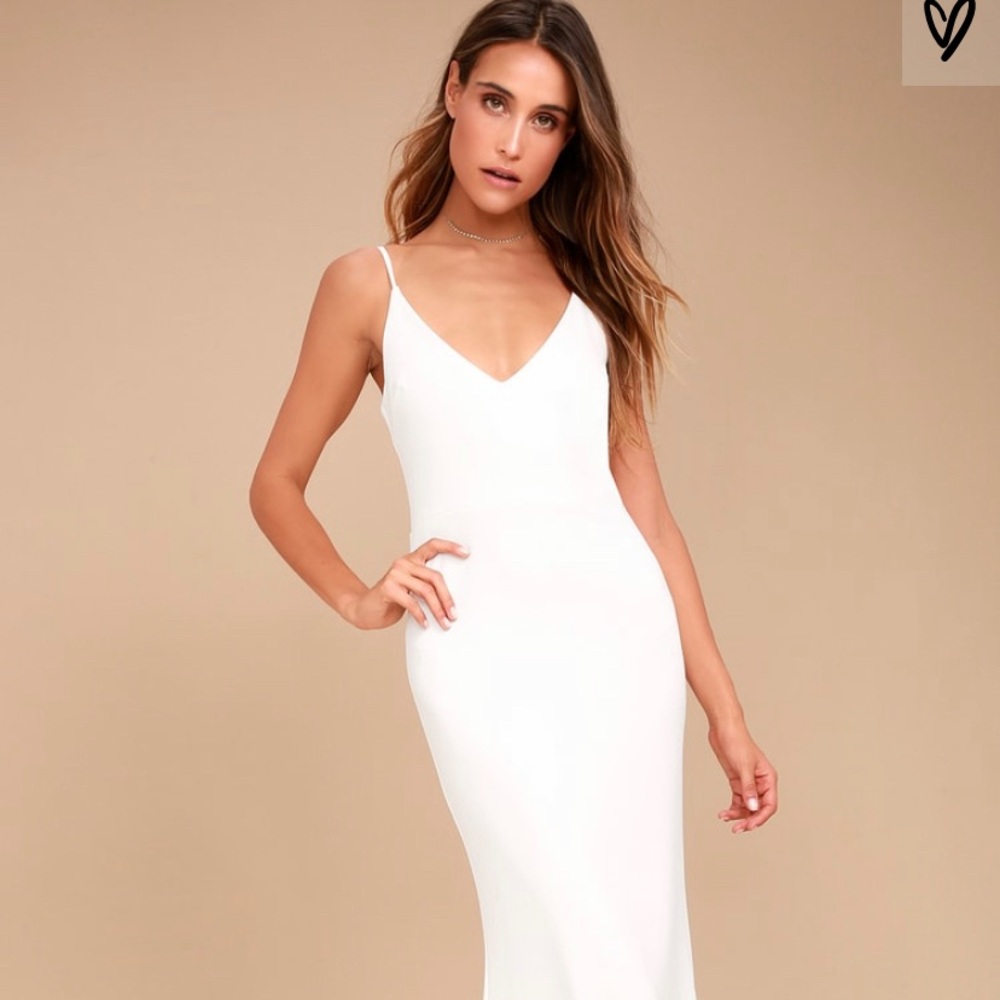 NWT Lulus White Infinite Glory Dress sz L